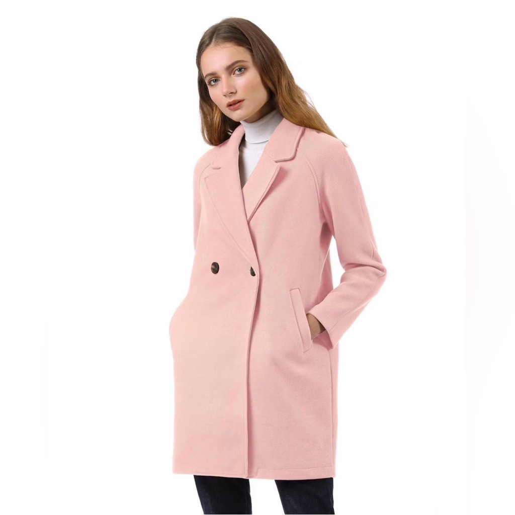 . #5087. Allegra K Women's Light Pink Trench Coat